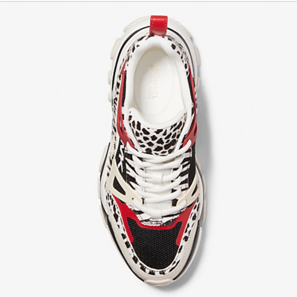 Michael Kors Red and Black Animal Print Sneakers size 6 - Picture 12 of 12